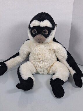 FAO Schwarz Spider Monkey Plush 18” Black White Ape Soft Stuffed Animal